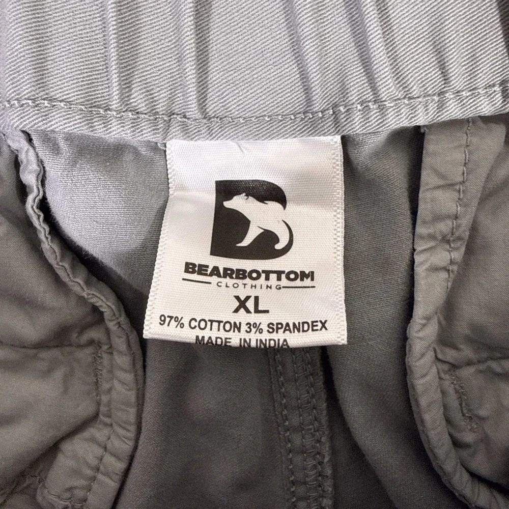 Bear Bottom Pants Mens Extra Large Gray Jogger Cotton Stretch Twill Preppy